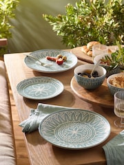 12 Piece Teal Blue Tuscany Dinner Set - Image 3 of 4