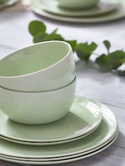 12 Piece Light Sage Green Finn Dinner Set - Image 1 of 5