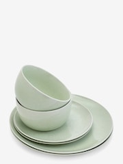12 Piece Light Sage Green Finn Dinner Set - Image 4 of 5