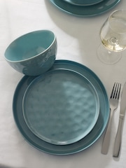 Teal Blue Willow 12 Piece Dinner Set - Image 2 of 3