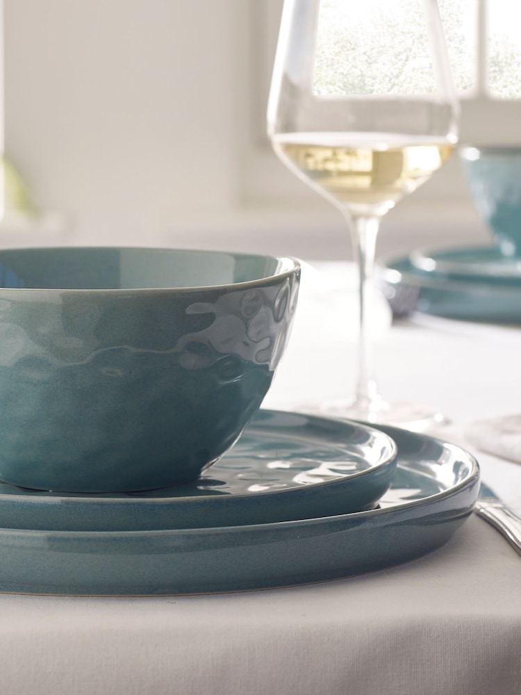 Teal Blue Willow 12 Piece Dinner Set - Image 3 of 3