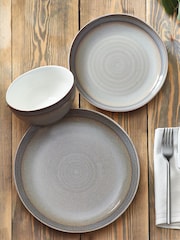 12 Piece Grey Bowden Dinner Set - Image 1 of 5