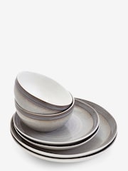 12 Piece Grey Bowden Dinner Set - Image 5 of 5