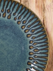 12 Piece Teal Blue Collins Dinner Set - Image 4 of 6