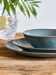 12 Piece Teal Blue Collins Dinner Set - Image 5 of 6