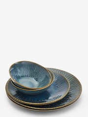 12 Piece Teal Blue Collins Dinner Set - Image 6 of 6