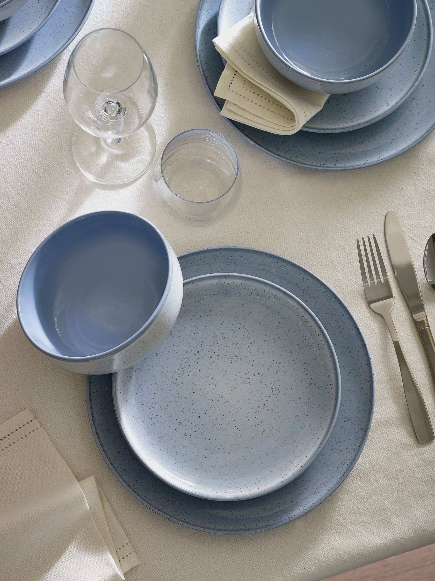 Buy 12 Piece Light Blue Lani Speckle Dinner Set from the Next UK online shop
