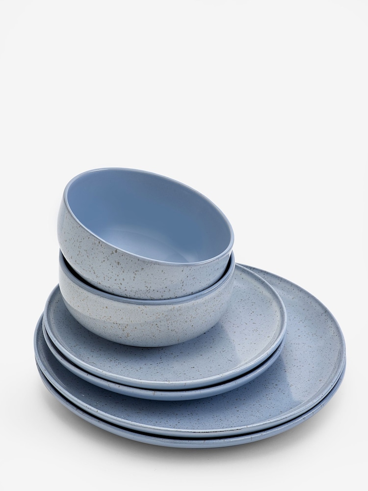 12 Piece Light Blue Lani Speckle Dinner Set - Image 6 of 6 12 Piece Light Blue Lani Speckle Dinner Set - Image 6 of 6