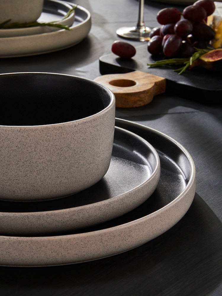 12 Piece Black Otis Dinner Set - Image 2 of 4