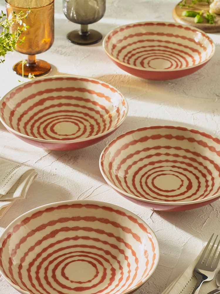 Set of 4 Rust Orange Almeria Bowls - Image 1 of 4