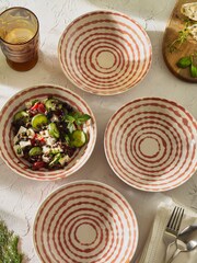 Set of 4 Rust Orange Almeria Bowls - Image 2 of 4