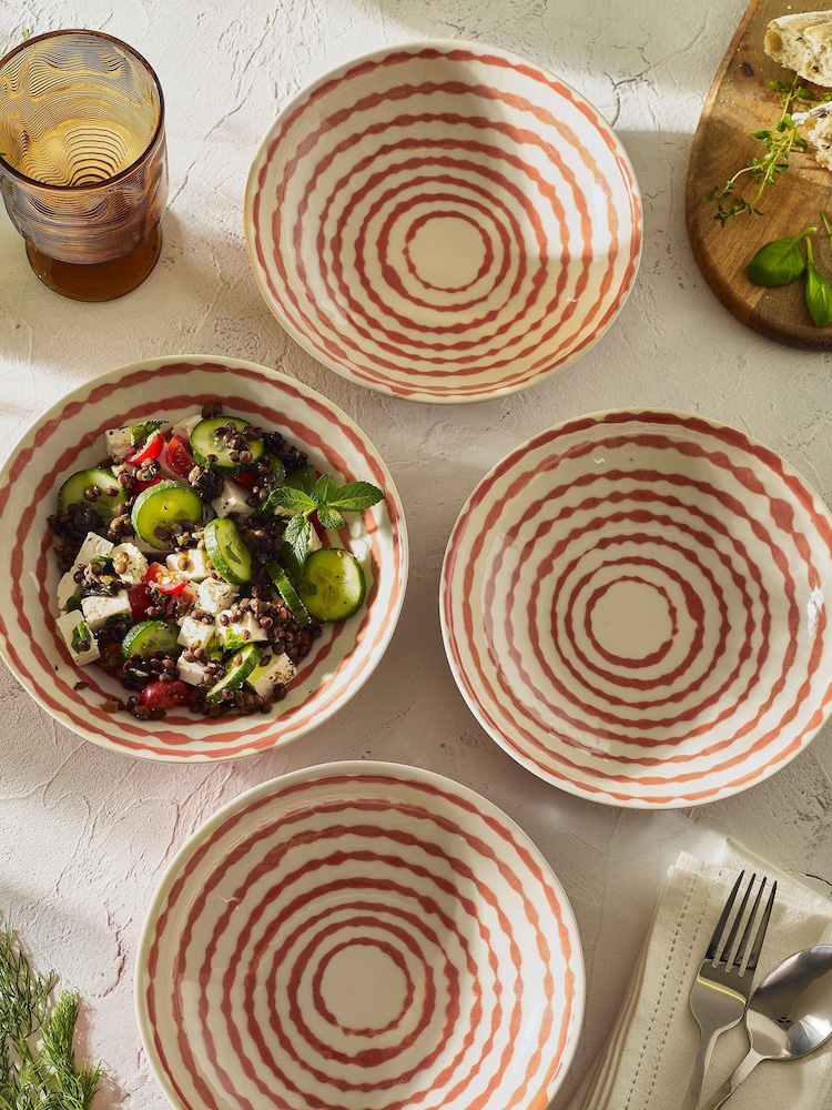 Set of 4 Rust Orange Almeria Bowls - Image 2 of 4