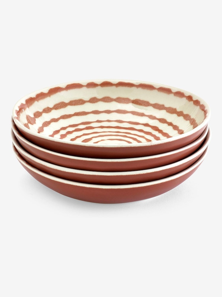 Set of 4 Rust Orange Almeria Bowls - Image 4 of 4
