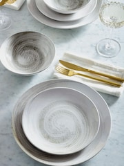 12 Piece Grey Swirl Dinner Set - Image 1 of 7