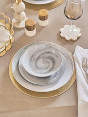 12 Piece Grey Swirl Dinner Set - Image 4 of 7