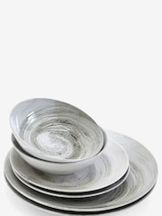 12 Piece Grey Swirl Dinner Set - Image 6 of 7