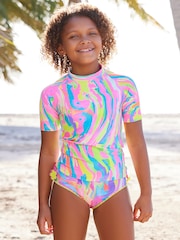 Multi Bright Marble Rash Vest (3-16yrs) - Image 1 of 8