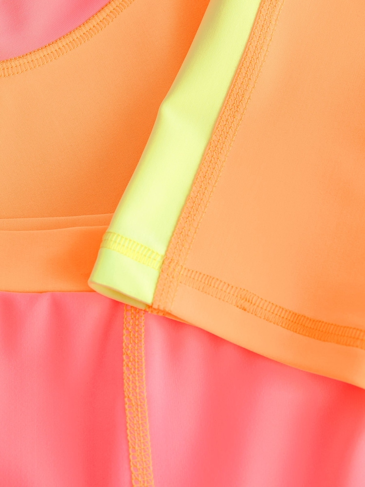 Orange/Pink Sunsafe Rash Vest And Shorts Set (3-16yrs) - Image 8 of 8
