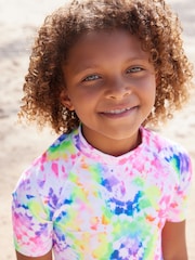 Purple Heart Tie Dye Rash Vest and Shorts Set (3-16yrs) - Image 2 of 2
