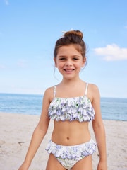 Blue Floral Tiered Bikini (3-16yrs) - Image 1 of 5