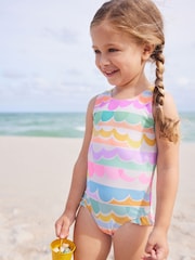 Multi Scallop Rainbow Frill Swimsuit (3mths-7yrs) - Image 4 of 8