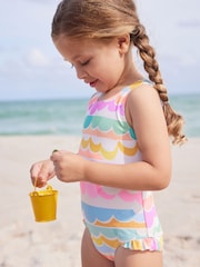 Multi Scallop Rainbow Frill Swimsuit (3mths-7yrs) - Image 5 of 8