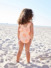 Orange Peach Ruched Strap Swimsuit (3mths-7yrs) - Image 3 of 7