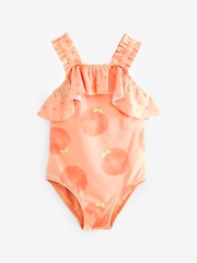 Orange Peach Ruched Strap Swimsuit (3mths-7yrs) - Image 5 of 7