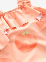 Orange Peach Ruched Strap Swimsuit (3mths-7yrs) - Image 7 of 7