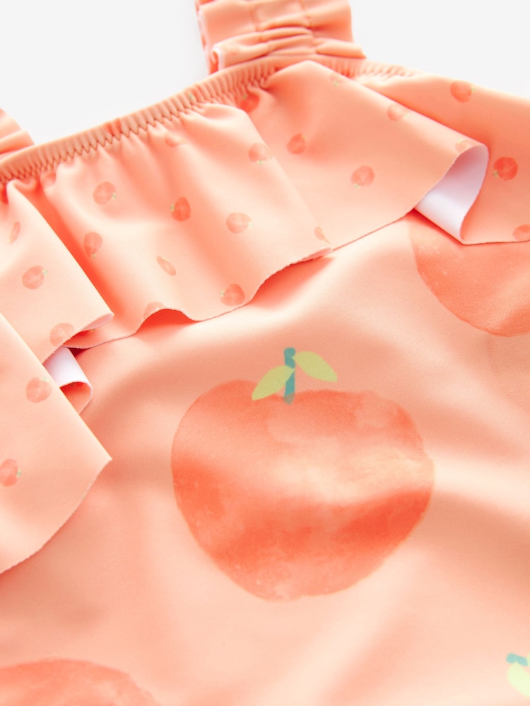 Orange Peach Ruched Strap Swimsuit (3mths-7yrs) - Image 7 of 7