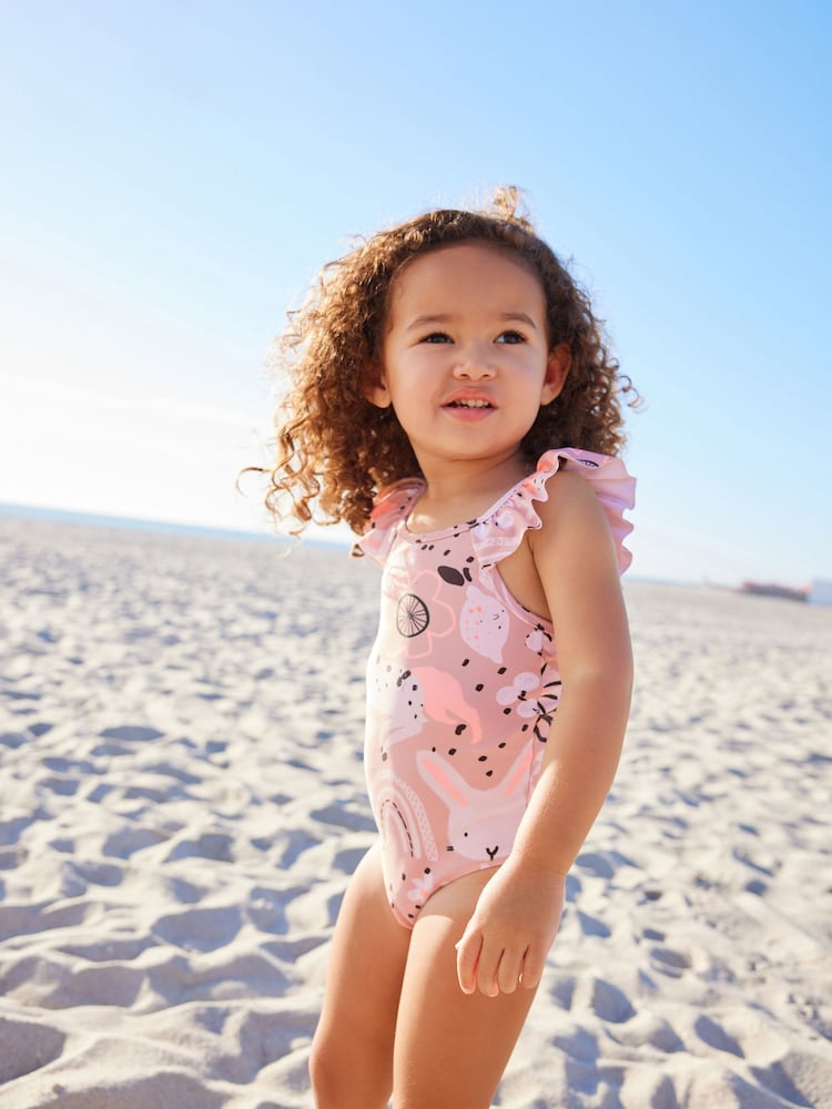 Rosa, Motiv - Badeanzug mit Rüschenärmeln (3Monate–7Jahre) - Bild 2 von 6