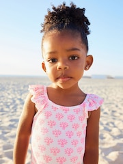 Pink Floral Frill Swimsuit (3mths-7yrs) - Image 1 of 7