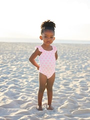 Pink Floral Frill Swimsuit (3mths-7yrs) - Image 2 of 7