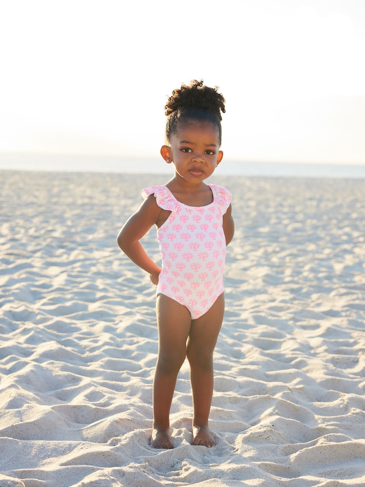 Pink Floral Frill Swimsuit (3mths-7yrs) - Image 2 of 7