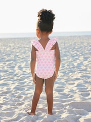 Pink Floral Frill Swimsuit (3mths-7yrs) - Image 3 of 7
