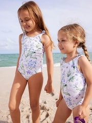 Blue Floral Swimsuit (3mths-16yrs) - Image 3 of 6