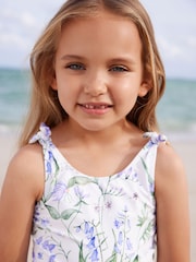 Blue Floral Swimsuit (3mths-16yrs) - Image 5 of 6