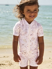Ecru/Pink Sunsafe Swimsuit (3mths-7yrs) - Image 1 of 8
