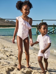 Ecru/Pink Sunsafe Swimsuit (3mths-7yrs) - Image 5 of 8