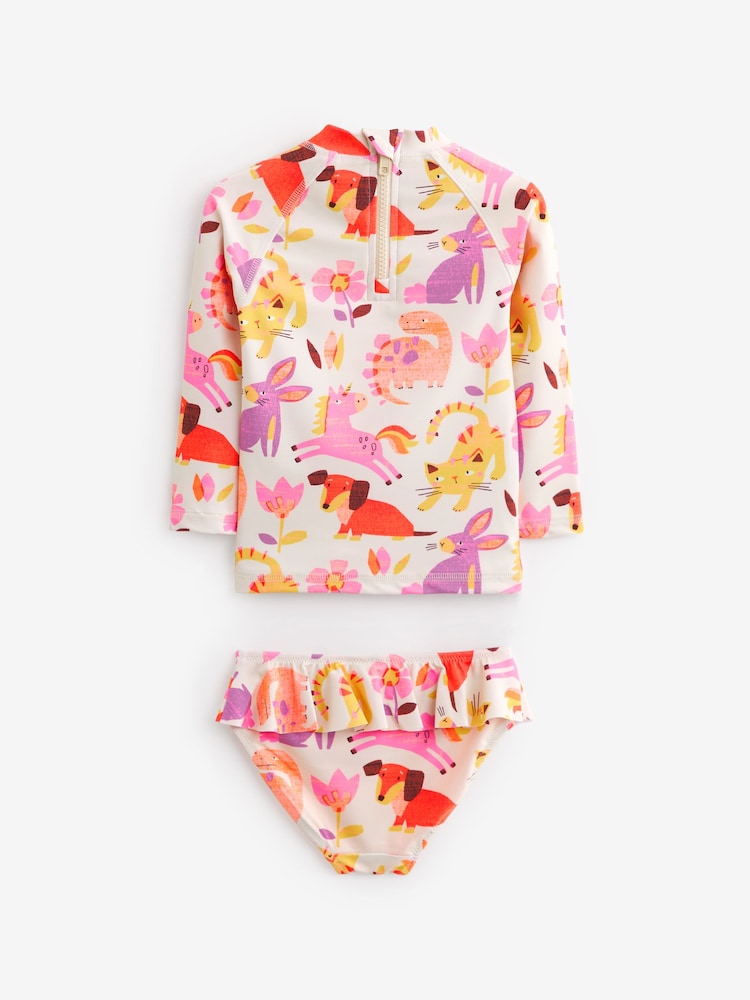 Pink Print Sunsafe Rash Vest Set (3mths-7yrs) - Image 7 of 7
