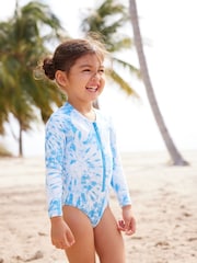 Blue Tie Dye Long Sleeved Swimsuit (3mths-16yrs) - Image 2 of 7
