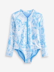 Blue Tie Dye Long Sleeved Swimsuit (3mths-16yrs) - Image 5 of 7