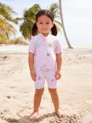 Pink Floral Sunsafe Swimsuit (3mths-7yrs) - Image 1 of 7
