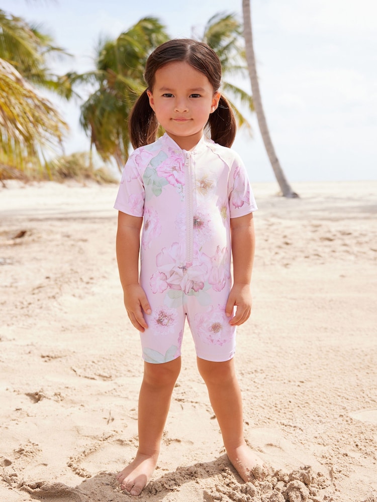 Pink Floral Sunsafe Swimsuit (3mths-7yrs) - Image 1 of 7