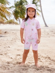 Pink Floral Sunsafe Swimsuit (3mths-7yrs) - Image 2 of 7