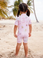 Pink Floral Sunsafe Swimsuit (3mths-7yrs) - Image 3 of 7