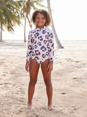 Neutral/Coral Pink Animal Sunsafe Swim 2 Piece Set (3-16yrs) - Image 2 of 9
