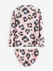 Neutral/Coral Pink Animal Sunsafe Swim 2 Piece Set (3-16yrs) - Image 8 of 9