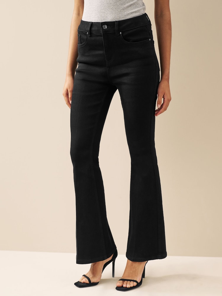 Black Stretch Flare Jeans - Image 1 of 5