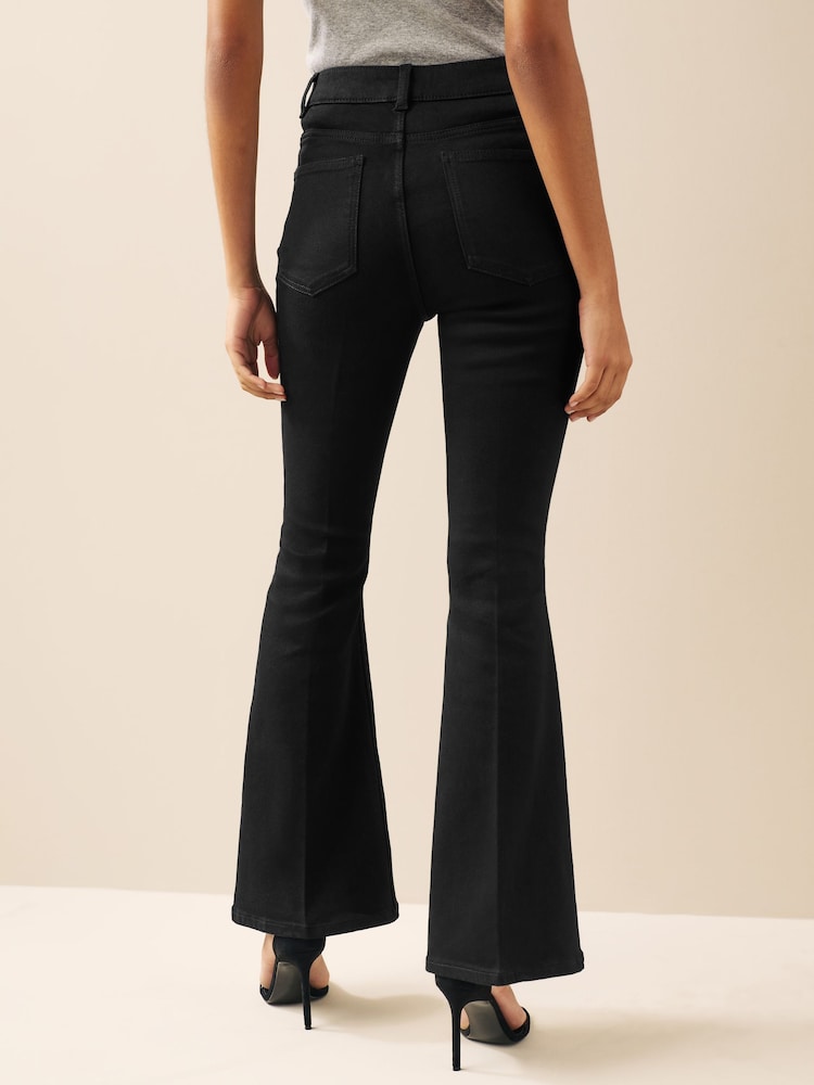 Black Stretch Flare Jeans - Image 2 of 5